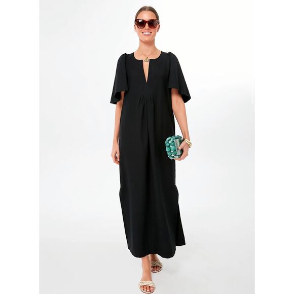 TUCKERNUCK Pomander Place Black Finley Flutter Sleeve Maxi Dress NWT Size XXS - Picture 2 of 9